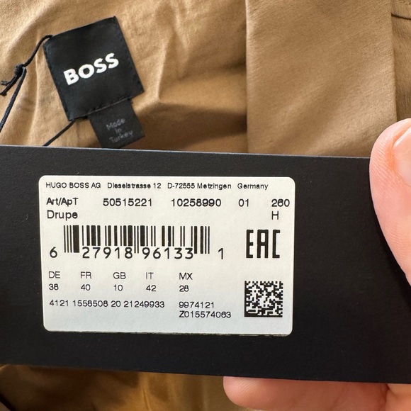 HUGO BOSS Drupe Belted Linen Blend Dress in Camelhair Size US 6 NWT - Picture 11 of 13